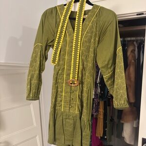 Anna Cate Ivy Dress, Lime quilt size small